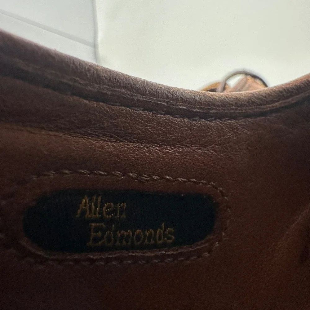 Allen Edmonds Parkway Men's Leather Oxford‎ Dress Shoes Size 12 D Brown Cap Toe